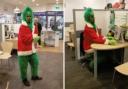 'The Grinch' [Oli Keenan] recently paid a visit to the staff at Clydebank's Specsavers