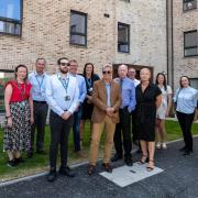 Sanctuary and Glasgow City Council staff viewing the new one, two and three bedroom apartments in Anchor Court, Yoker