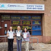 Left to right in pic: CWD’s Health and Wellbeing Coordinator, Karen McGroarty, centre is Cllr June McKay and right is Joanne McGinley, our Operational Manager.
