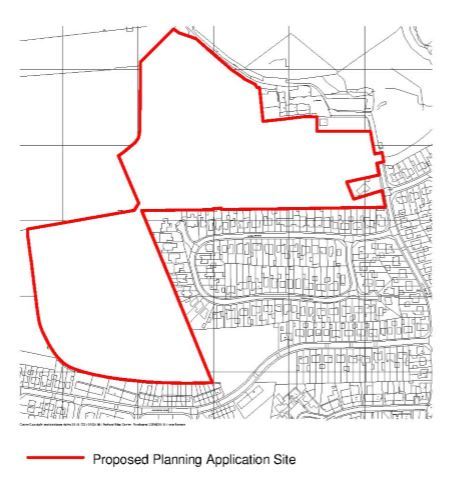 There are two parcels of land in the Duntiglennan Fields application