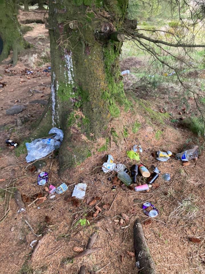 Leftover bottles, food wrappers, sleeping bags, tent and rubbish have spoiled the Jaw Reservoir