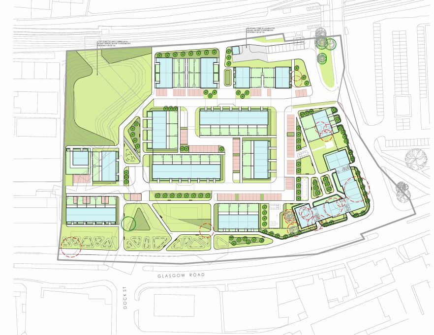 The proposals for the Yoker site include a variety of home shapes and sizes