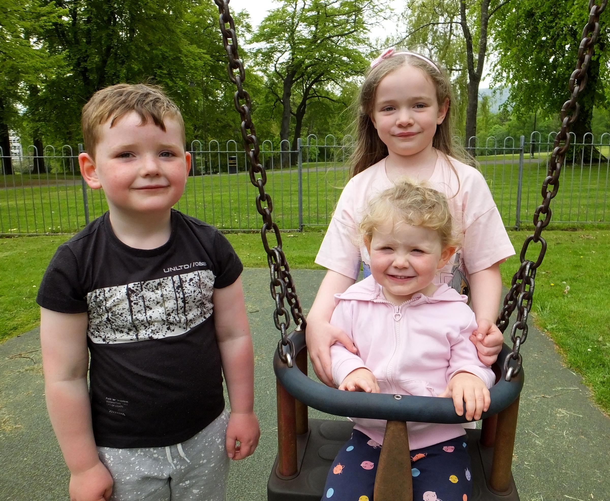 Zach and Cora Gallagher and Mailli Coats at Dalmuir Park