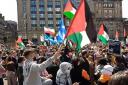 Hundreds of protesters gather in George Square in solidarity with Palestine.