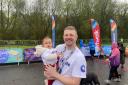 Liam Campbell and his daughter Rosie after completing the Wee Wander in Balloch