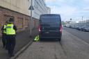 The van was spotted by police in Whiteinch