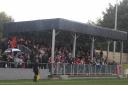 Clydebank fans at Holm Park on the opening day against Benburb
