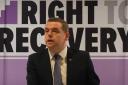 Douglas Ross at the launch of the Tories' Right to Addiction Recovery Bill on Wednesday May 15