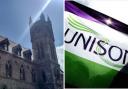 West Dunbartonshire Council Offices, and Unison flag