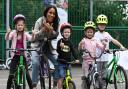 Shanaze Reade with some of Drumchapel’s young cyclists