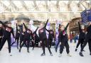 Members of Corpus Christi Elite Dance Team performing at Glasgow Central Station on Tuesday, December 12