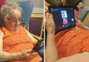 Betty Milligan, 77, enjoyed her first video call with Adopt a Grandparent volunteer Kathryn on Wednesday
