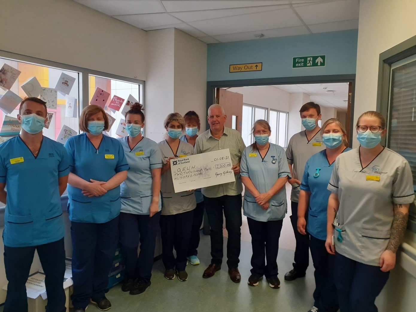 Covid: Clydebank Gerry Gilroy £2,200 gift of thanks to his NHS life-savers