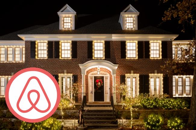 Home Alone house (Airbnb) Airbnb logo (PA)