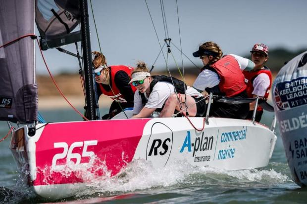 Ali Morrish, Anna Dobson, Emily Robertson and Catherine Martin-Jones were crowned Women's British Keelboat League champions at the Royal Southern Yacht Club (Photo - Paul Wyeth)