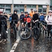 Clydebank High pupils cycle on the last day of COP26
