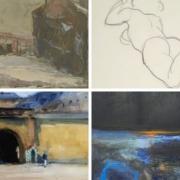 Art acquired by West Dunbartonshire Council, clockwise from top left: Tenements in the Snow by Joan Eardley (1953); Nude Study by SJ Peploe (1930); The Castle, Gotha by F C B Cadell (1906); Harbour I by Elaine Cunningham