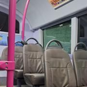 The bus had two of its windows smashed during the incident