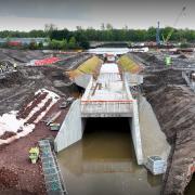 The water channel marks another step forward in the bridges construction