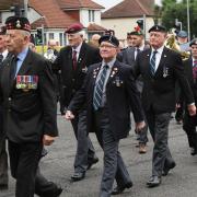 The parade made its way through Knightswood after a moving service at the veterans' monument.