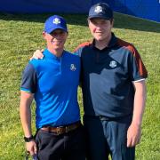Left to right: Robert Macintyre and Kenny MacKenzie at the 44th Ryder Cup