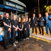McGill's owners with Garage staff in Glasgow
