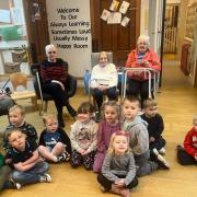 Youngsters at the Dalmuir nursery have been making weekly visits to the care home