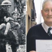Jim Closs received recognition for his efforts during the Clydebank Blitz as his nephew Bill [pictured left] told of his uncle's incredible bravery